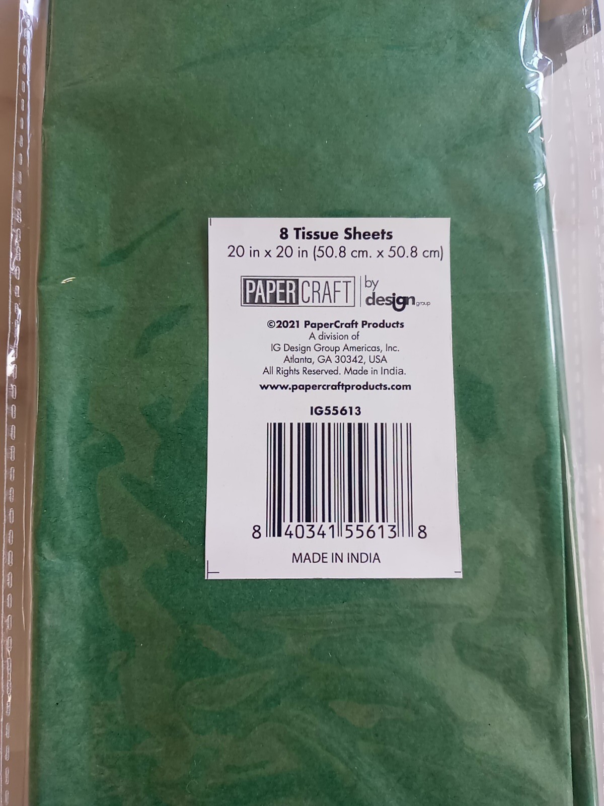 3 Packs 20"x20" Green Gift Tissue Paper 8 Sheets/pack