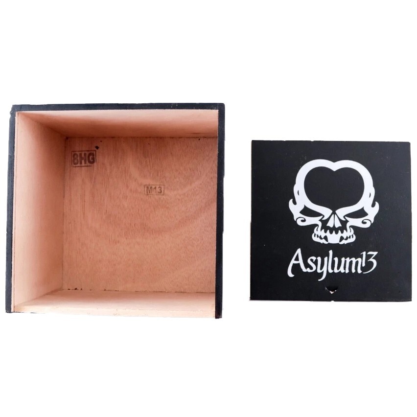 Asylum 13 80 x 6 Empty Wood Cigar Box 7" x 6.75" x 5.5"