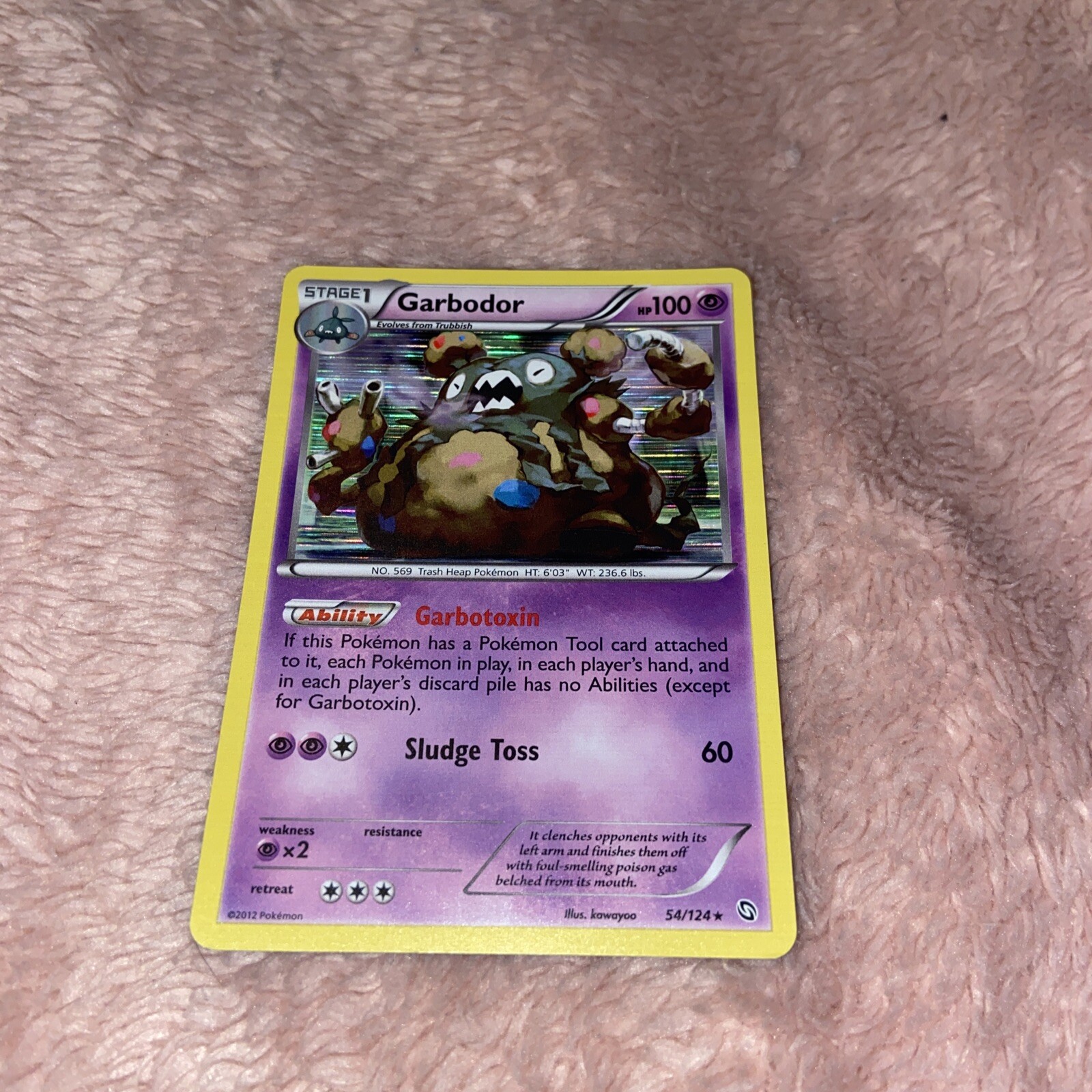 Garbodor 54/124 - Black & White Dragons Exalted Holo Rare 2012 Pokemon — NM LP