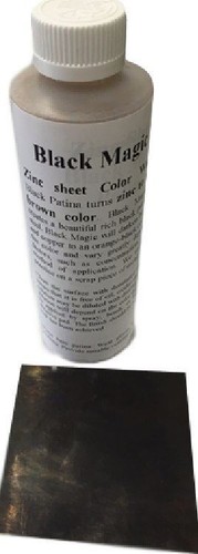 Patina schwarze magische Lösung - lederbraun auf Zink - Bild 2 von 2