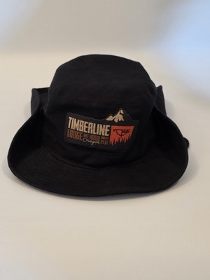 Timberline Medium-sized Black Lodge Mt Hood 1937 Oregon Bucket Snap Hat (A9)
