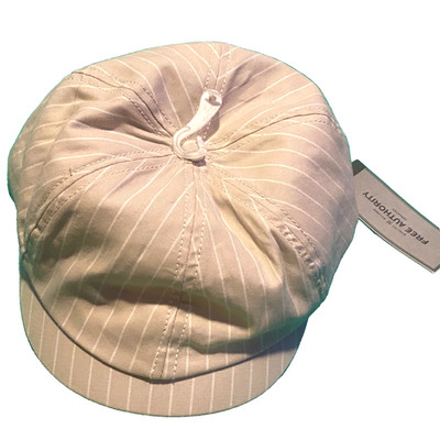 Free Authority Beige Stripe Lined Newsboy Cabbie Hat Cap Men's Size L/XL