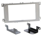 Autoradioblende Doppel-Din 2-DIN Einbaurahmen Silber FüR Ford Focus CC DA3
