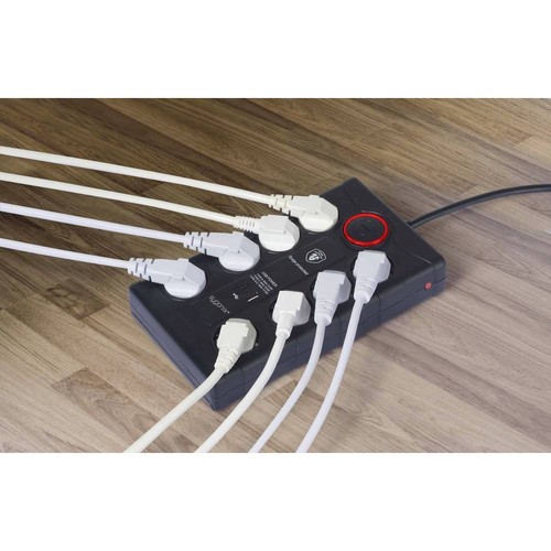 Sygonix SY-4751202 Überspannungsschutz-Steckdosenleiste 8fach Schwarz - Bild 4 von 5