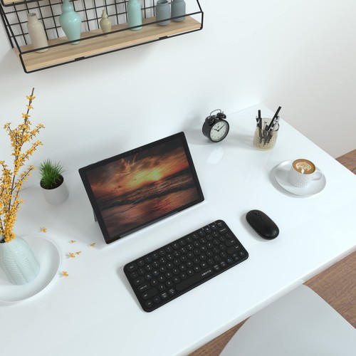 Mini Computer Wireless Keyboard and Mouse Combo, Colorful Compact Silent Line... - Picture 2 of 7