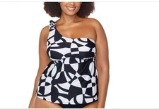 Raisins Curve Trendy Swimsuit Tankini Top Multicolor Size 16W 10447