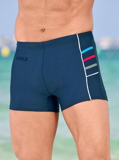 Feel Good Herren Bademode Badehose Reissverschlusstasche Marine Gr. 8 Neu