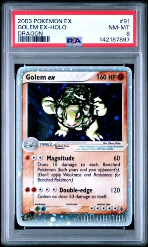 2003 Pokemon EX Dragon Golem EX Holo #91 PSA 8 NM-MT