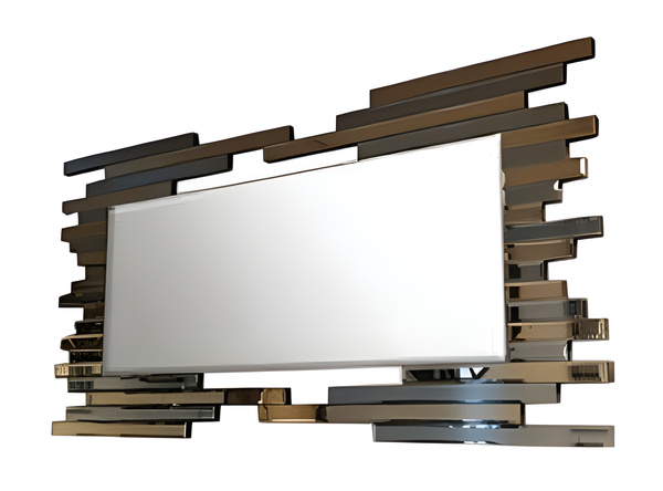 Brauner Wandspiegel Aus Glas Modern Eleganter Wohnstil-image