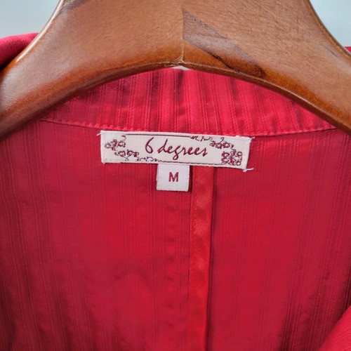 VTG 6 Degrees Y2K Cropped Jacket Juniors M Red Layered Ruffle Back Fitted Button - Picture 2 of 18