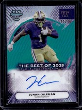 2025 Bowman Best University Jonah Coleman The Auto Autograph Teal Refractor #/15
