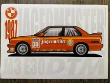 Bmw M3 DTM E30 Jagermeister Racing Car Poster. In New Condition 40 X 60 Cm.