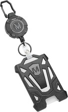 Heavy Duty Retractable Badge Holder with Tactical ID Card Holder, 31.5' Black