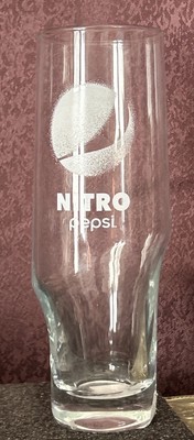 Pepsi Nitro Glasses Lot Of 4 Clear 7'' Drinking Glass with White Logo