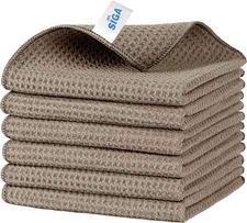 MR.SIGA Waffle Pattern Cleaning Cloths, 12.6 x inch, Sandy Brown 