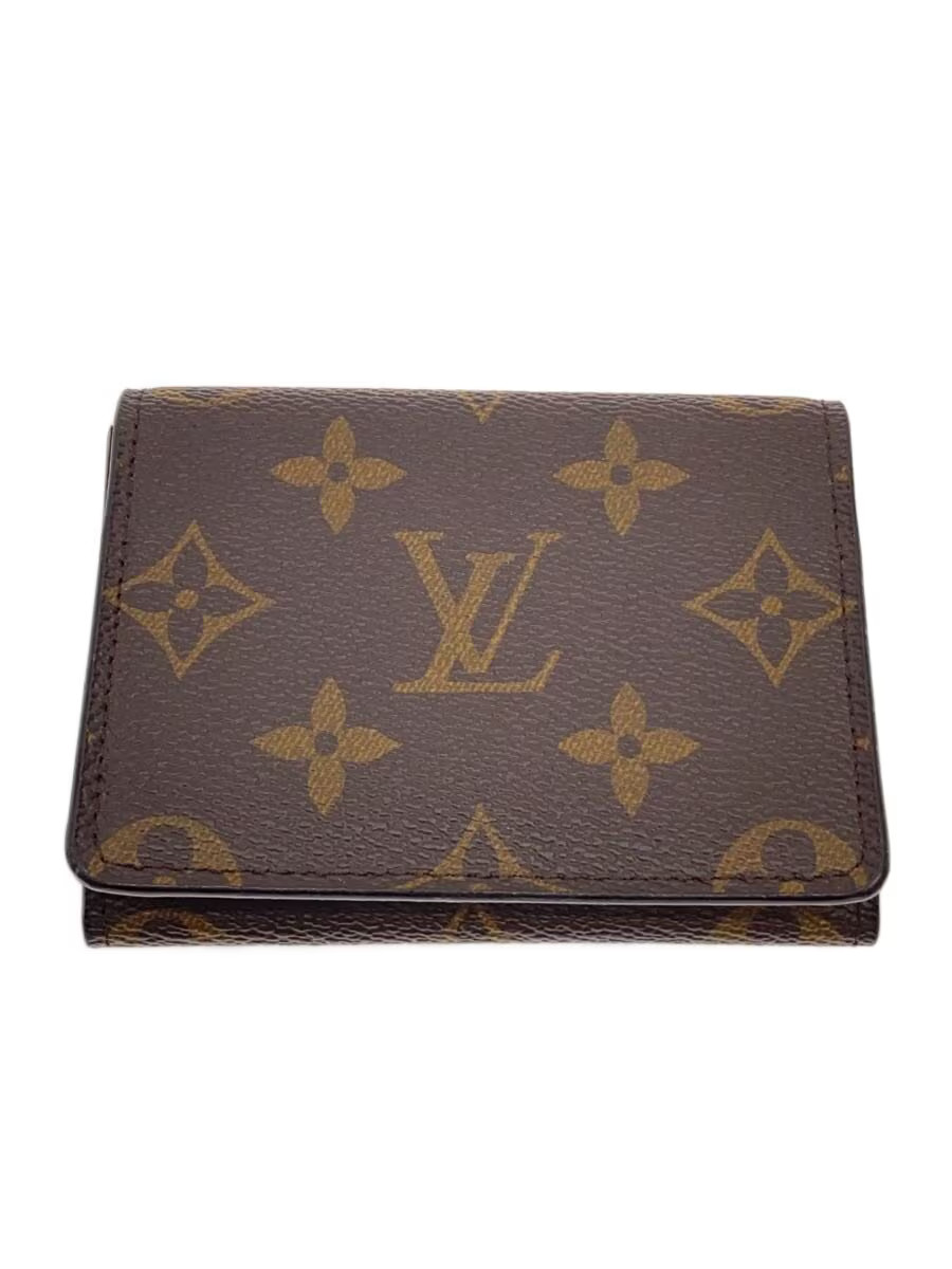 LOUIS VUITTON Envelope Carte de Visite Monogram Canvas PVC Brown Women's