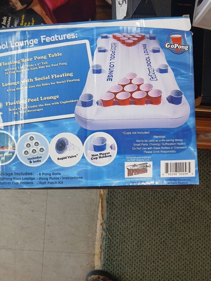 GOPONG PISCINA SALÓN CERVEZA PONG INFLABLE CON PING 5 BOLAS Foto 3 de 4