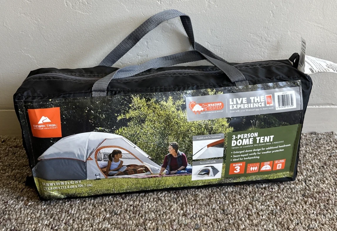 NEW Ozark Trail 3-Person Camping Dome Tent