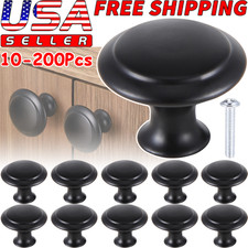 Lot Bulk Black Round Cabinet Knobs Kitchen Cupboard Drawer Handle Pulls Hardware