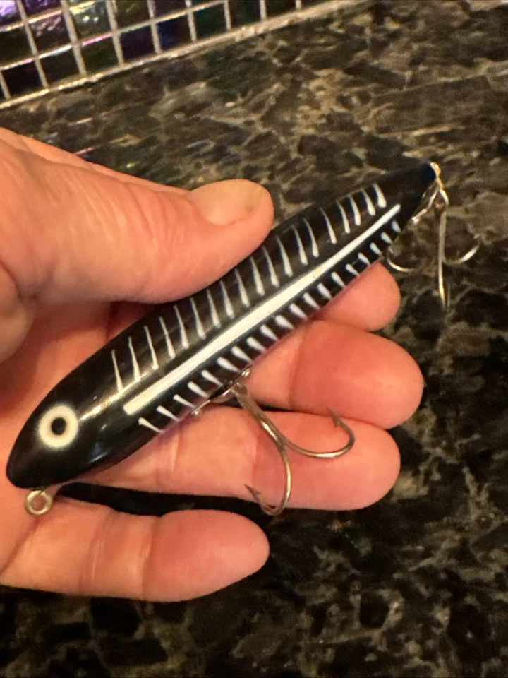 LOTE de 5 Señuelos de Peces Heddon Spook Negro Chartreuse Wiggler Rana Trolling Casting Foto 3 de 4