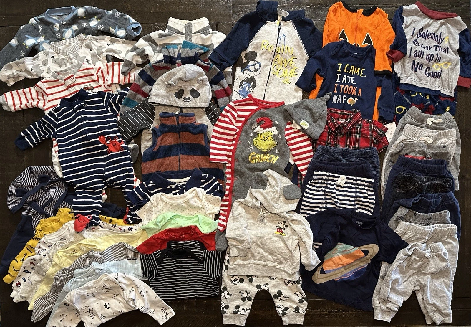 (43 Pieces) Mixed Lot Of Baby Boy Clothes, Sizes 3 Months And 3-6 Months
