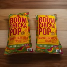 Lot of 2 Angie's Boom Chicka Pop Mango Habanero Popcorn 18 oz 2 BIG BagsExp 2/26