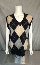 vtg Stanley Blacker 100% wool shetland argyle vest mens large made in Italy NWOT