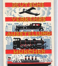GERMANY ART Postcard AEROPLANE Car TRAIN Ship 1925 *TRANSPORT EXHIBITION* XT143