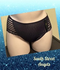 VINTAGE WACOAL 841162   BLACK  Delicate Notion Hi-Cut Brief Panties  LARGE