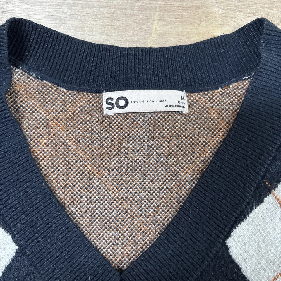 Blusa Sonoma Goods For Life Argyle feminina média preta branca  - Imagem 3 de 4