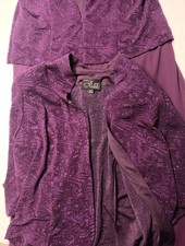 Alex Evenings Women's Purple Glittery 18w Dress with Jacket
