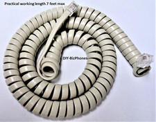 2-Pack Ash 12Ft Cortelco Phone Handset Cord ITT Premier 250044 255444 Curly Coil