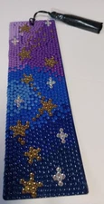Starry Night Sky Blue And Purple Diamond Painted Bookmark