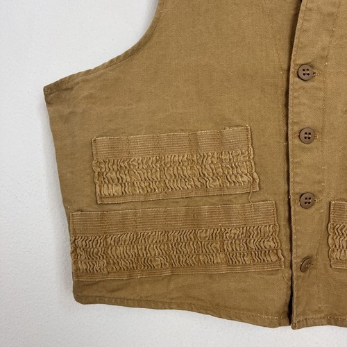 Vintage JC Higgins Vest Hunting Canvas Cotton Tan Brown Workwear - Picture 3 of 6