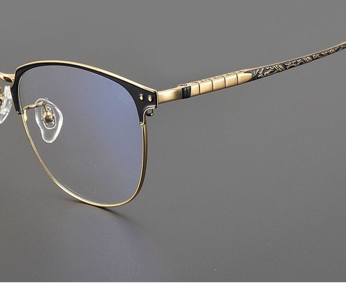 2025 NEU Herren Brille Brillengestell Reintitan Brille Klassische Brille Gold eyeglasses - Bild 3 von 21