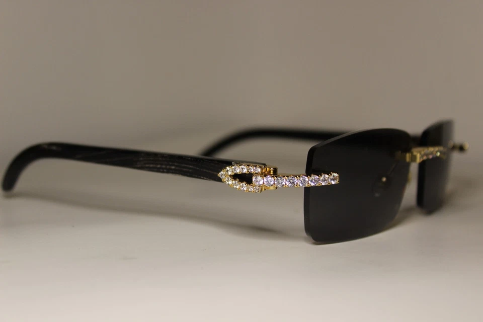 Gafas de sol Endless Iced Out Buffs cuerno genuino premium de alta calidad Foto 3 de 4