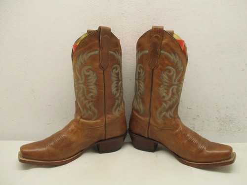 NOCONA Brown Leather BLUEBONNET Pull On Cowboy Boots Womens Size 8 B Sty L5009 - Picture 5 of 12