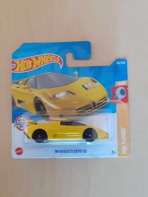 Hot Wheels Bugatti EB110 SS, gelb, 2021, OVP,  Spielzeugauto aus Sammlung
