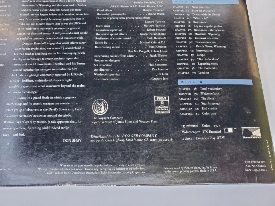 CLOSE ENCOUNTERS OF THE THIRD KIND  (Criterion Laserdisc, 1991) 125A 2 disc set - Image 4 of 4