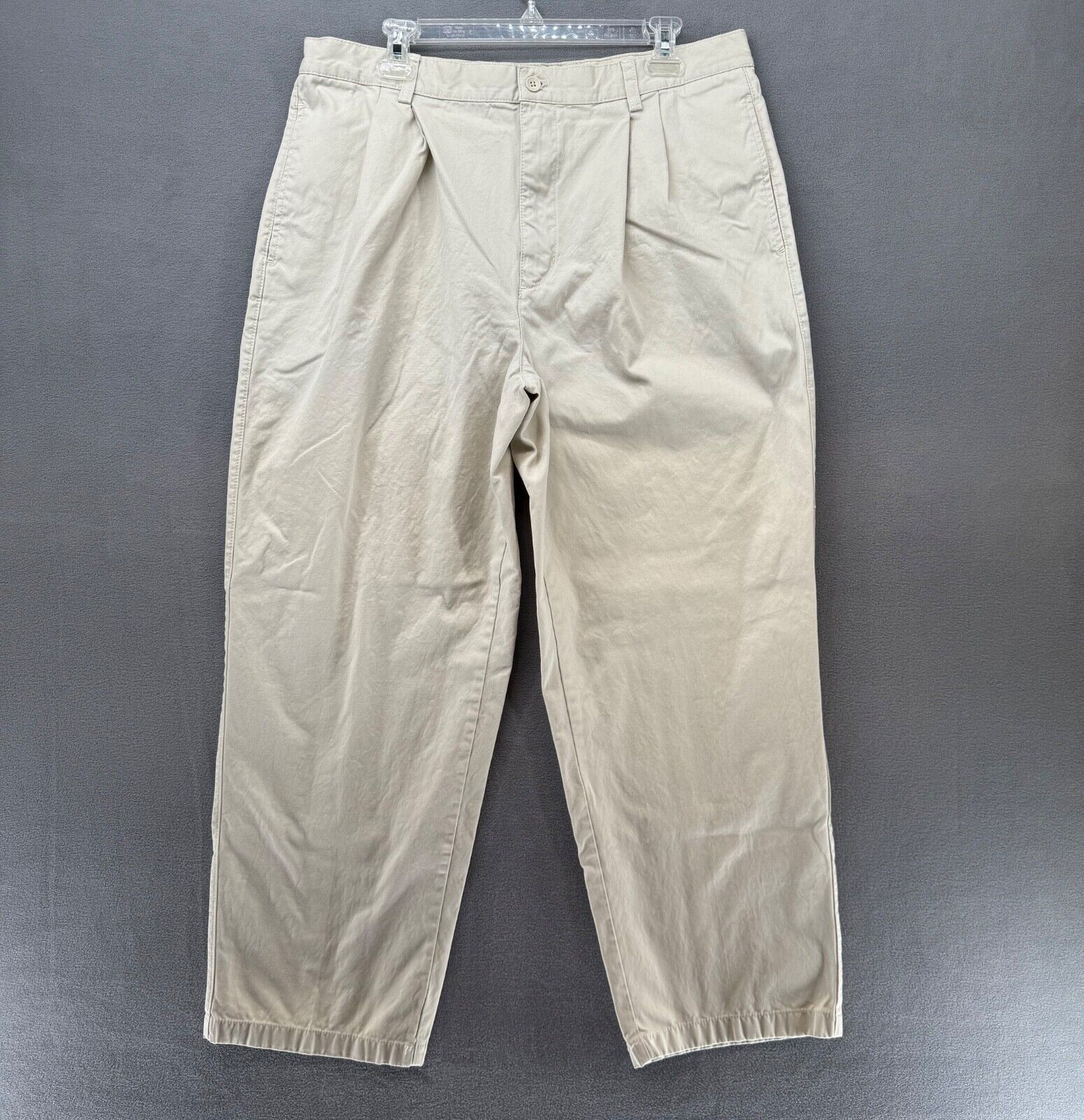 Chaps Men’s 36x30 Beige Cotton Stretch Chino Classic Straight Fit Pants