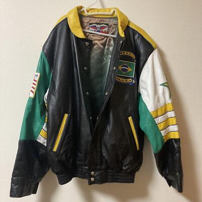 JEFF HAMILTON Leather Jacket 1994 World Cup BRAZIL Champions JEFF HAMILTON Leather Jacket 1994 World Cup BRAZIL Champions