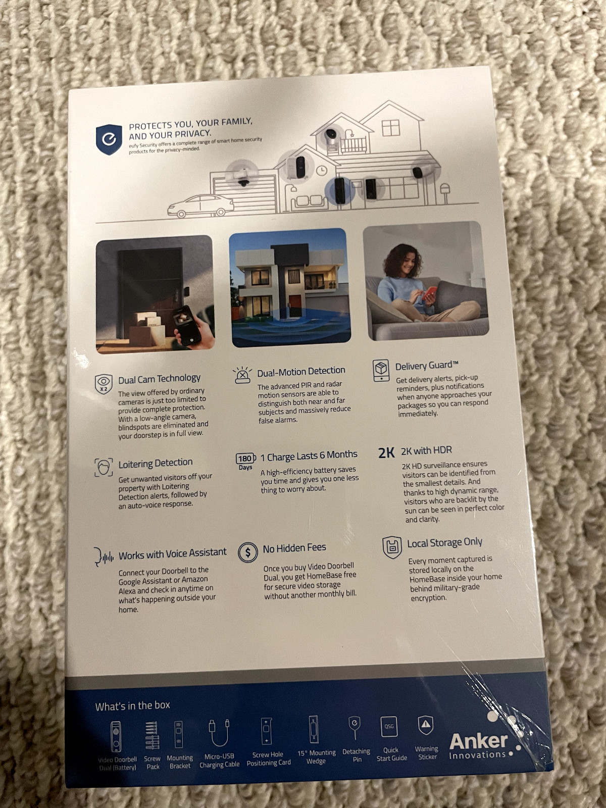 EUFY 2k Full HD Doorbell Dual Camera Double Security (Battery) S330