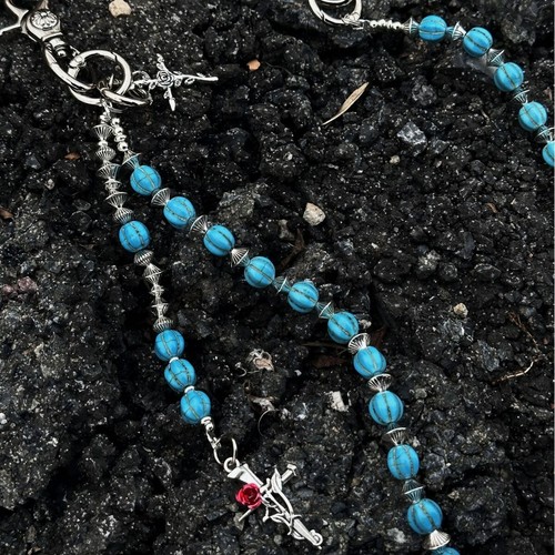 Cleanfit Azul Cuentas Rosa Billetera Cadena Eslabón Hecho a Mano Llavero Jean Pantalón Cadena - Imagen 3 de 11