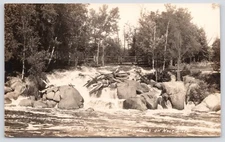 Postcard RPPC Big Smokey Falls 'The Run-Around' Wolf River Keshena WI c1920s