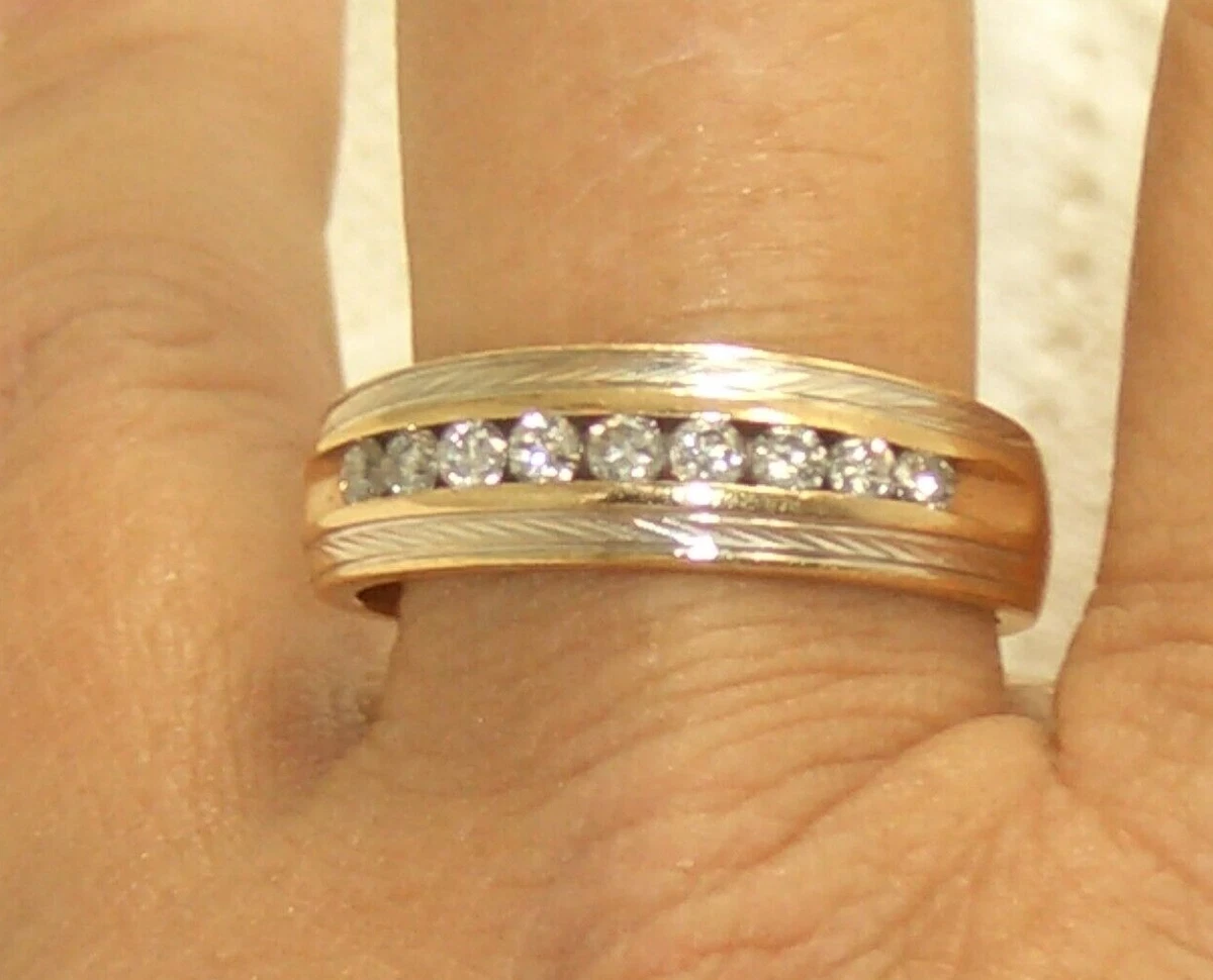 Estate 14K Yellow Gold Designer 1 2 Carat Diamond Ring Wedding