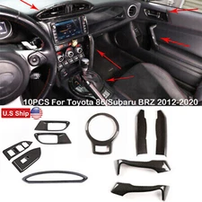 ABS Carbon Fiber Interior Full Dash Trim Set For Toyota GT86 Subaru BRZ 12-20
