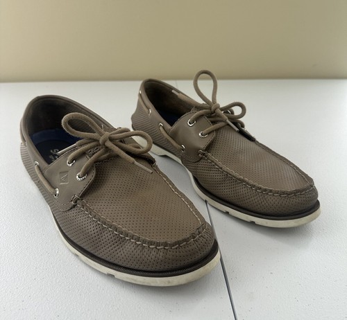 Scarpe da barca SPERRY GRIGIE in pelle forata 2 occhi taglia 13M STS 19460 - Foto 3 di 7