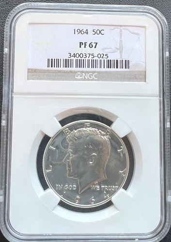 1964 50C Proof Silver Kennedy Half Dollar NGC PF 67