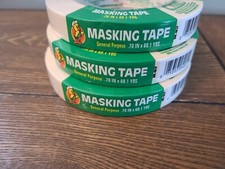 3 NEW Duck Brand .7 in x 60 yd. Beige General Purpose Masking Tape NOS