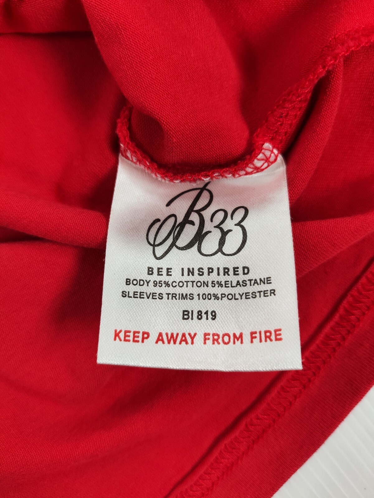Bee Inspired T-Shirt Men's Size S Red Short Sleeve Cotton Shoulder Logo image 6
